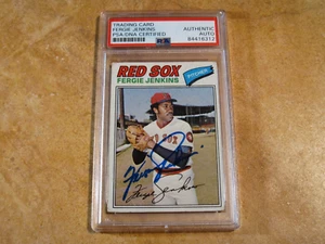 FERGUSON FERGIE JENKINS SIGNED AUTOGRAPHED 1977 TOPPS CARD RED SOX PSA - Picture 1 of 2