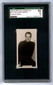 1920's BAT Cinema Stars SGC Graded Card / ACTOR WILLIAM HAINES, SGC EX 60/5 - Picture 1 of 2