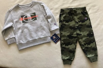 CHAMPION ATHLETICWEAR Bebé Niño Vellón Crew y Joggers Conjunto, Juego de 2 Piezas Foto 1 de 4