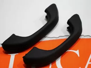 Schwarz Leder Türgriff/Zuggriffe schwarzer Stich passend für Land Rover Defender 90 110 - Bild 1 von 10