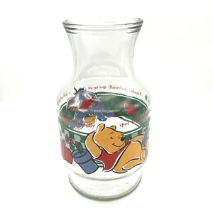 Disney Winnie The Pooh & Eeyore Anchor Hocking 9” Glass Juice Carafe Vtg NO LID - Picture 1 of 8