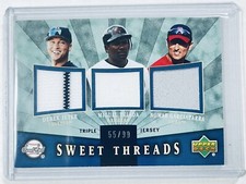2004 Upper Deck Sweet Spot Threads Derek Jeter, Tejada, Garciaparra SP Patch /99