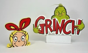 Grinch Cindy Lou Holzblock Schild Tischplatte Mantel Kopf Ausschnitt Dekor - Bild 1 von 9