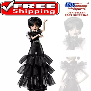 Wednesday Addams Inspired Collectible Doll in Black Gothic Gown - Gift Ready - Picture 1 of 8