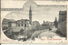 1904 VIGGIU' (VARESE) CHIESA VIAGGIATA