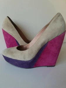 Decolte Steven By Steve Madden scamosciate a punta plateau zeppa taglia 10 - Foto 1 di 12
