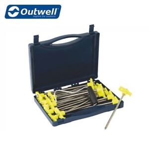 Outwell Premium Spike Heavy Duty Hard Ground Tent Pegs Awning - FREE PEG PULLER