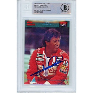 Mario Andretti Auto 1992 Collect-a-Card #90 F1 Racing Signed Card Beckett Slab - Picture 1 of 6