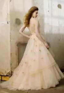 WTOO Olivia Blush Tulle Wedding Gown size 4 With Veil & Custom Straps - Picture 1 of 5