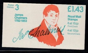 GREAT BRITAIN James Chalmers MNH booklet - Picture 1 of 1