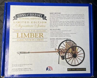 MODELO SHIPWAYS ARMAS DA HISTÓRIA MS4002SS GUERRA CIVIL LIMBER MUNIÇÃO BAÚ -NOVO - Imagem 1 de 3