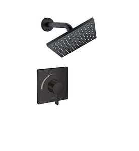 Hansgrohe 04960670 Vernis Shape 1.5 GPM shower Bundle with Valve - Matte Black - Picture 1 of 8