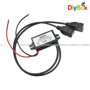 12V to 5V Dual USB Power Adapter Converter Cable Connector Car Charger Module - Picture 1 of 8