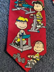 Corbata marrón para hombre AS IS Peanuts No Pain no Gain Gimnasio Snoopy Charlie granate - Imagen 1 de 6