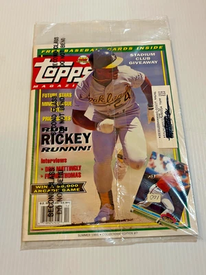 Summer 1991 Topps Magazine #7 Rickey Henderson w 8 Baseball Cards Bo Jackson - Image 1 of 4