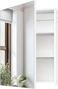 Tocador de baño de pared con espejo, botiquín con función de almacenamiento - Imagen 1 de 9