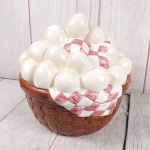 Vintage 1995 Block Country Farm Keramik Eierkorb Keksdose Deckel Behälter 9,5" - Bild 1 von 13