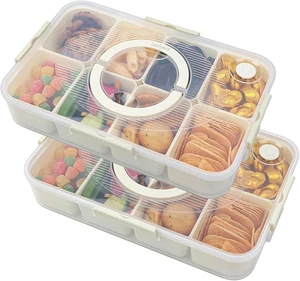 Snack Box Container, Dishwasher Safe Fruit Snack Containers, 2 Pack Divided,, - Picture 1 of 12
