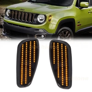 For Jeep Renegade 2015-23 Driver Passenger Side Front Bumper Amber Marker Lights - Picture 1 of 12