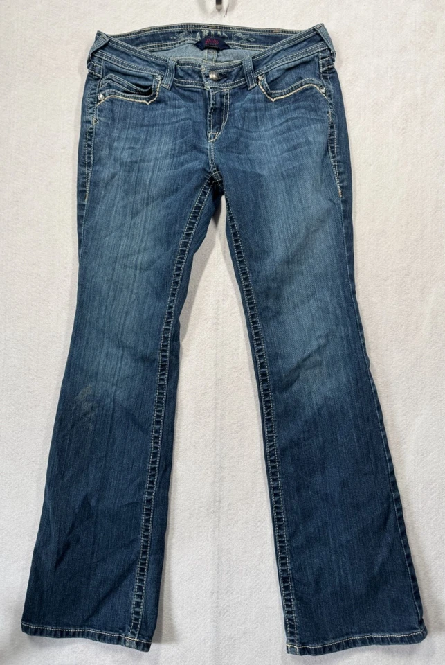 Jeans Ariat Rubí Corte Bota Costura Gruesa Lavado Medio Western Para Mujer 30R DEFECTUOSOS Foto 1 de 4