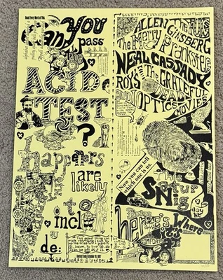Póster impresión artística Ken Kesey Merry Prankster Paul Foster prueba de ácido retro #/100 Foto 1 de 4