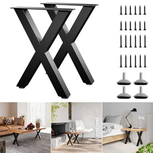 Gambe per Panca 16 Pollici, Gambe per Tavolino da Caffè in Metallo a Forma di X, Gambe per Tavolo Set di 2, Ho... - Foto 1 di 7