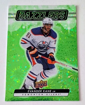 2023-24 Upper Deck Series 1 Dazzlers Green #DZ-15 Evander Kane Edmonton Oilers - Image 1 of 2