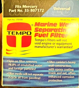 Tempo Boat Fuel Filter MF11 170100 | Water Separating 35-60494-1 - Bild 1 von 6