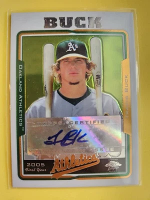 2005 Topps Chrome Update Autograph #223 Travis Buck RC - Oakland Athletics - Image 1 of 2