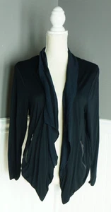 Rock & Republic Open Front Waterfall Cardigan Damen Gr. XL schwarz Reißverschlusstaschen - Bild 1 von 4
