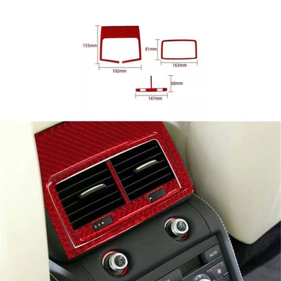 Cubierta embellecedor 2007-2015 para Audi Q7 marco de salida de ventilación de aire trasero 3X rojo fibra de carbono Foto 1 de 4