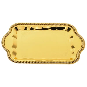  Deko Tablett Metall Tortenplatte Dekorative Servierplatte Rechteckige - Bild 1 von 12