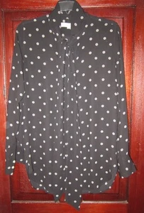 Ann Taylor Loft Gr. XS Tunika Bluse Top Shirt Popover Kreis Punkte Print Schal Krawatten - Bild 1 von 3