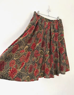 Windsmoor Skirt Women's Vintage Wool Mix Pockets Lined Green & Red Midi Size 18 - Image 1 of 4
