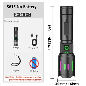 S615 Rechargeable LED Flashlight – Zoomable, Super Bright Torch for Outdoors - Picture 1 of 12