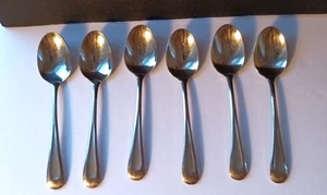Oneida Edelstahl Suppenlöffel 6er Set Satin Sand Düne 6 3/4" Geschirr Küche - Bild 1 von 6