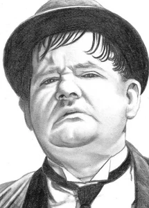 ORIGINAL ACEO sketch card CLASSIC COMEDY Oliver Hardy - Picture 1 of 1