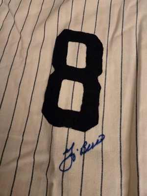 Yogi Berra "HOF 72" Inscription Signed Mitchell & Ness Jersey Autograph Steiner  - Image 1 of 4