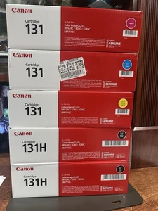 5 Canon 131 H Black High Yield, 131 Cyan/Magenta/Yellow Standard Yield Toner Set - Afbeelding 1 van 6