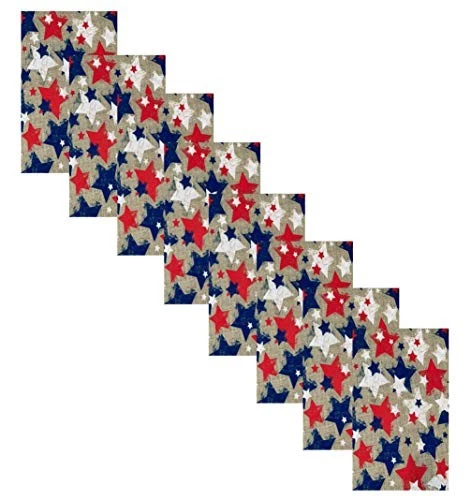 Square Fabric Napkins, Set of 8 Napkins, 17" x 17" (Set of 8) Burlap Stars - Image 1 of 4