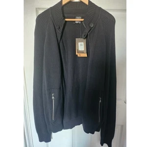 Crosshatch Mens Black Cardigan - Size XL - Picture 1 of 18