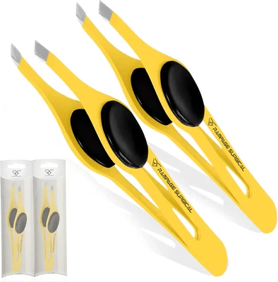 Juego de 2,3 pinzas profesionales para cejas punta inclinada y puntiaguda de acero inoxidable, Foto 1 de 4