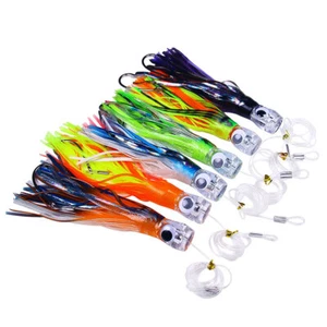 6PCS Saltwater Trolling Lure Fishing Lure Skirt Tuna Mahi Wahoo Durado Bait - Picture 1 of 11
