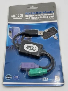Adesso PS/2 to USB Adapter Connect Your Keyboard and Mouse to USB Port - New - Picture 1 of 5