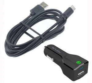 For Samsung Galaxy A50 A20 A10e - CAR CHARGER 24W FAST 2-PORT USB 6FT CABLE DC - Picture 1 of 6
