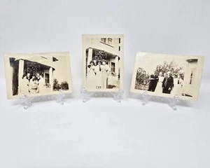 Antike s/w Familienfotos vor Haus Sebastopol Kalifornien Anfang 1900 - Bild 1 von 4