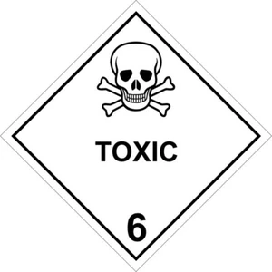 TOXIC 6 - SELF ADHESIVE STICKER / DECAL / SIGN | HEALTH & SAFETY | CLASS 6 - Picture 1 of 7