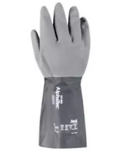 Ansell 53-001 Alphatec Chemical Resistant Gloves, Black/Grey, Nitrile, Size 9 - Picture 1 of 3