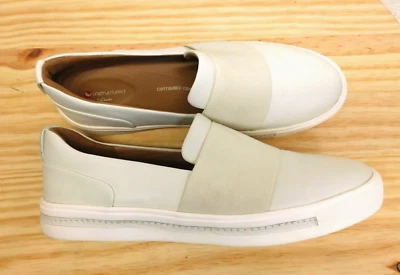 Clarks Unstructured Women's Loafers - Leather - Ivory - Sz. 9-1/2M - Excellent! - Image 1 of 4