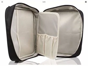 Kulturbeutel InsigniaX Reißverschluss Reise Kosmetik Organizer Grifftasche in Schwarz - Bild 1 von 4